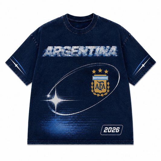Argentina 2026 Oversized Graphic Tee – Vintage Y2K Football Shirt Archived Memories