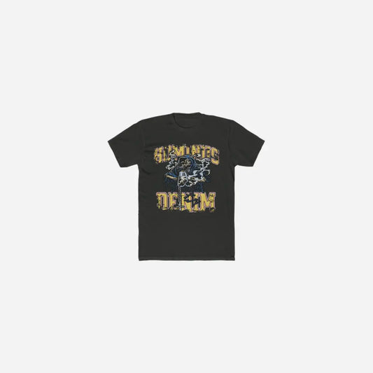 Washed Hominus Denim Destroyed Reaper Tee Printify