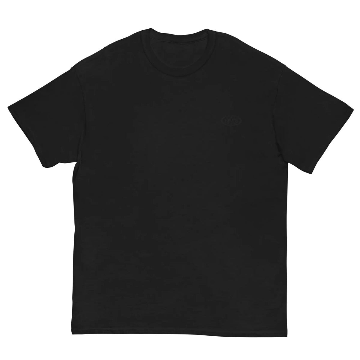 Black Embroidered Hominus Denim Numeric Star Logo Tee Hominus Denim