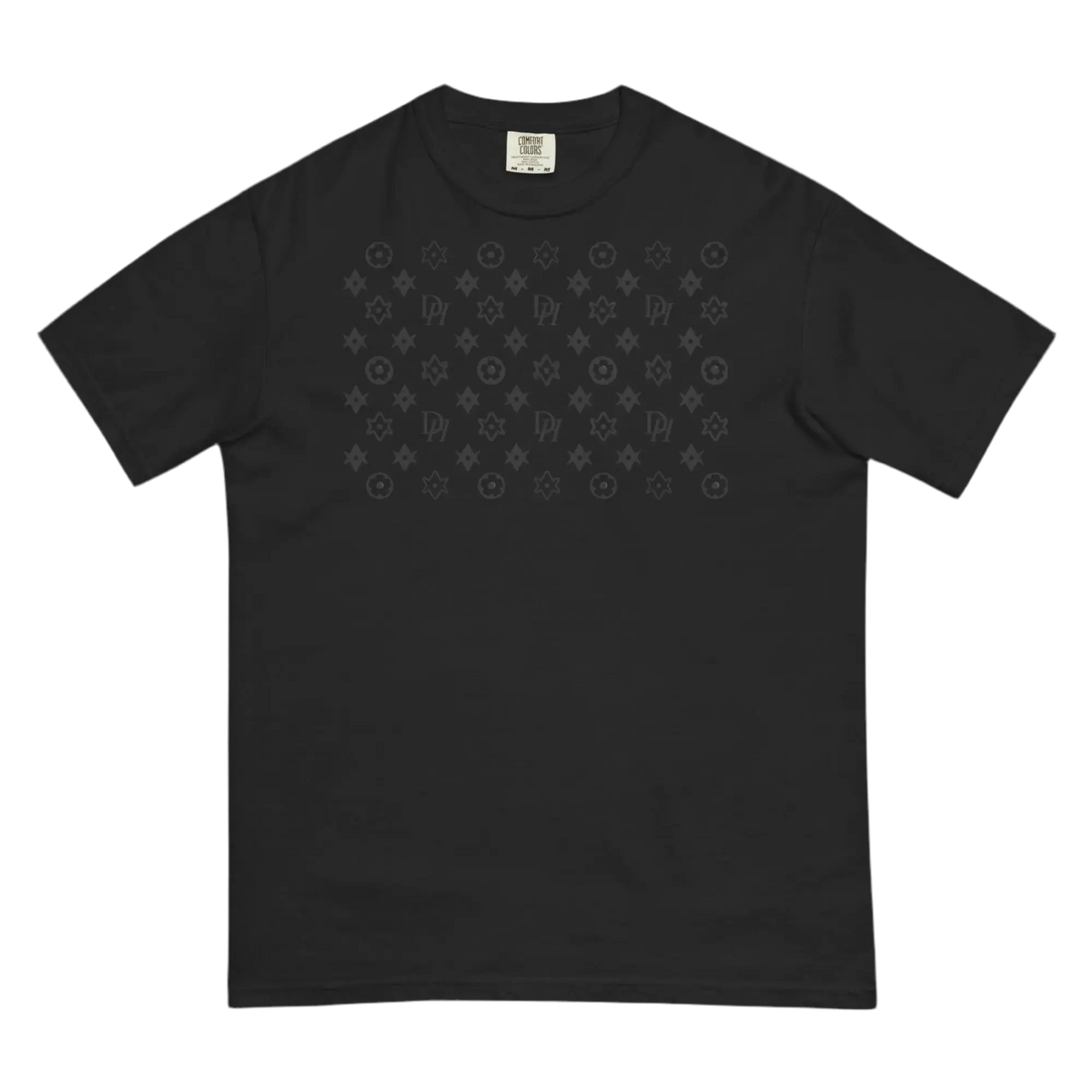 Black Hominus Logo Pattern Dyed Tee Hominus Denim
