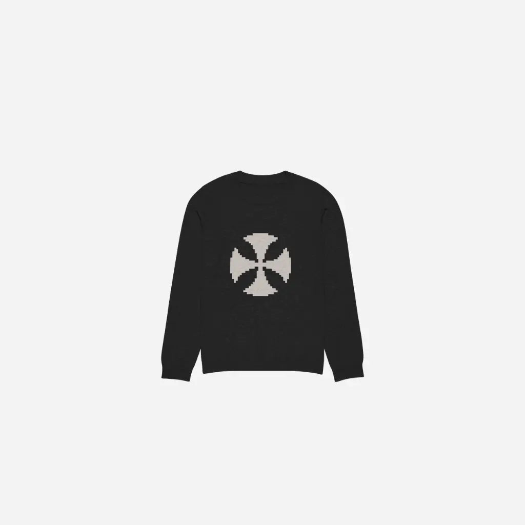 Black Vintage Cross Design Knit Hominus Denim