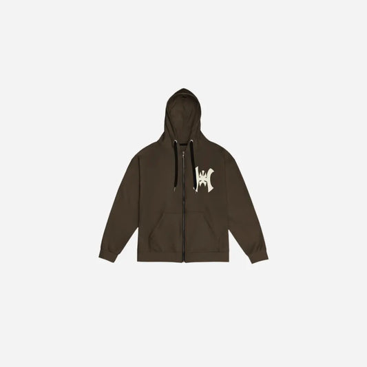 Brown Hominus Denim Sports Zip Hoodie Hominus Denim