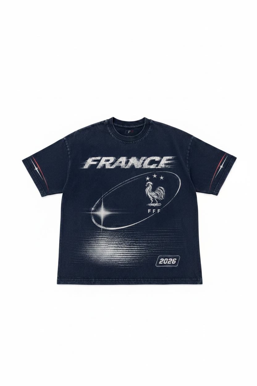 France 2026 Oversized Graphic Tee – Vintage Y2K Football Shirt