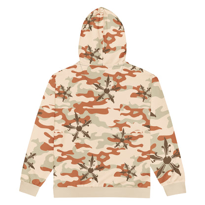 Camo Gothic Logo Pattern Zip Hoodie - Hominus Denim