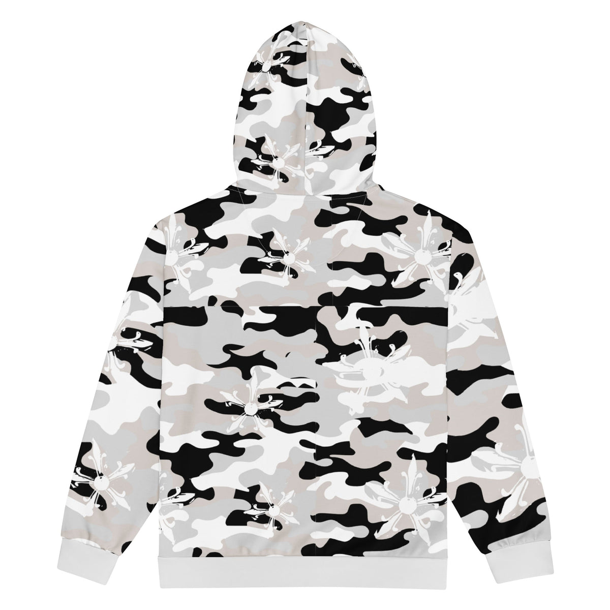 Camo Gothic Logo Pattern Zip Hoodie - Hominus Denim