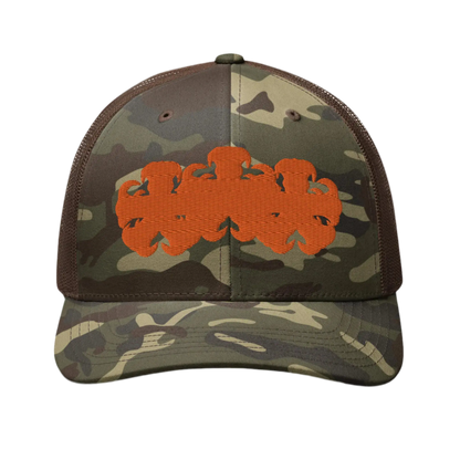 Camouflage Hominus Denim Gothic Logo Trucker Cap Hominus Denim