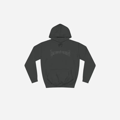 Casual Hominus Denim Gothic Logo Hoodie Printify