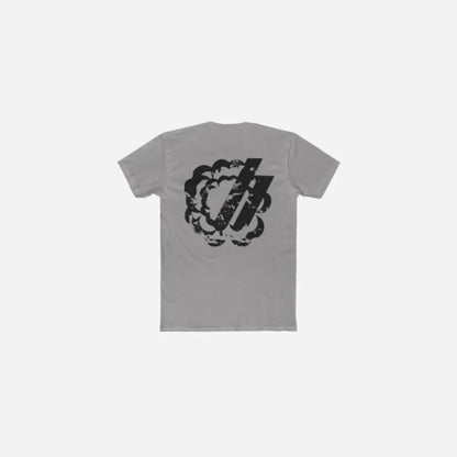 Gray HominusDenim Grunge Logo Tee Printify