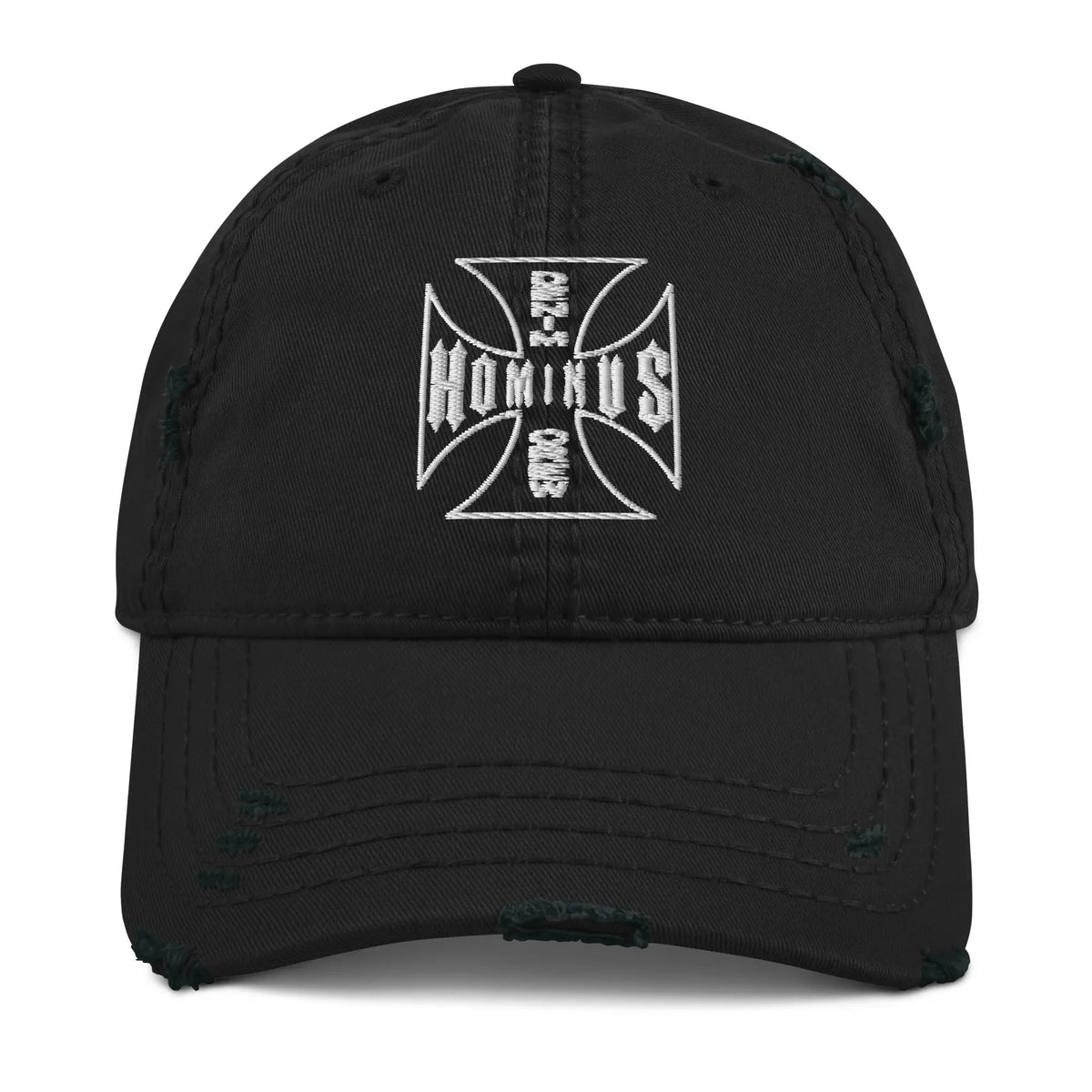Hominus Denim Cross Logo Distressed Cap Hominus Denim
