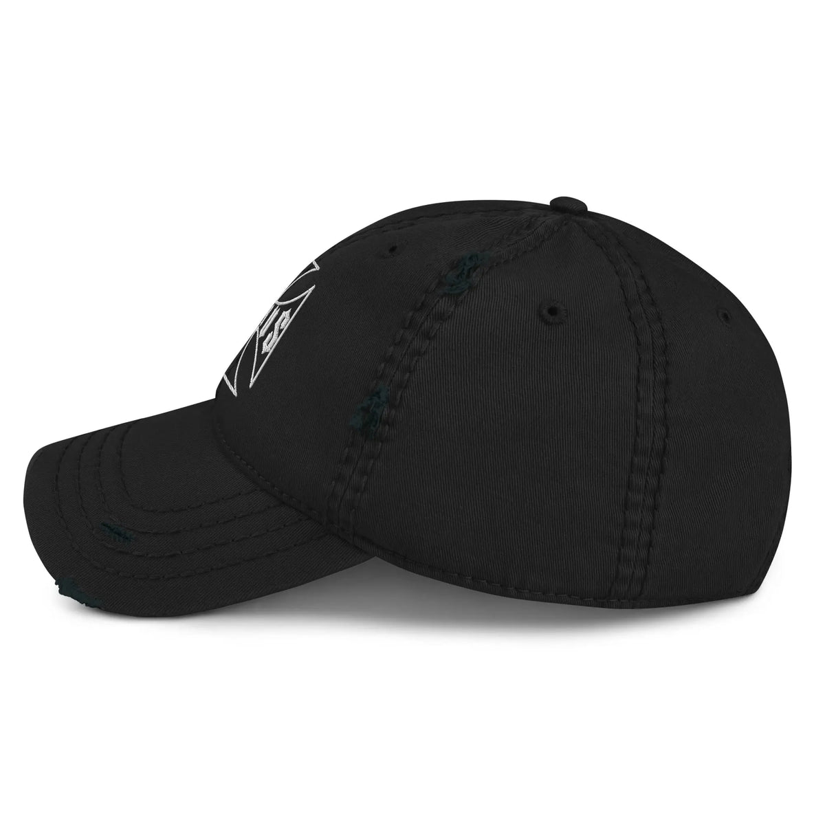 Hominus Denim Cross Logo Distressed Cap Hominus Denim