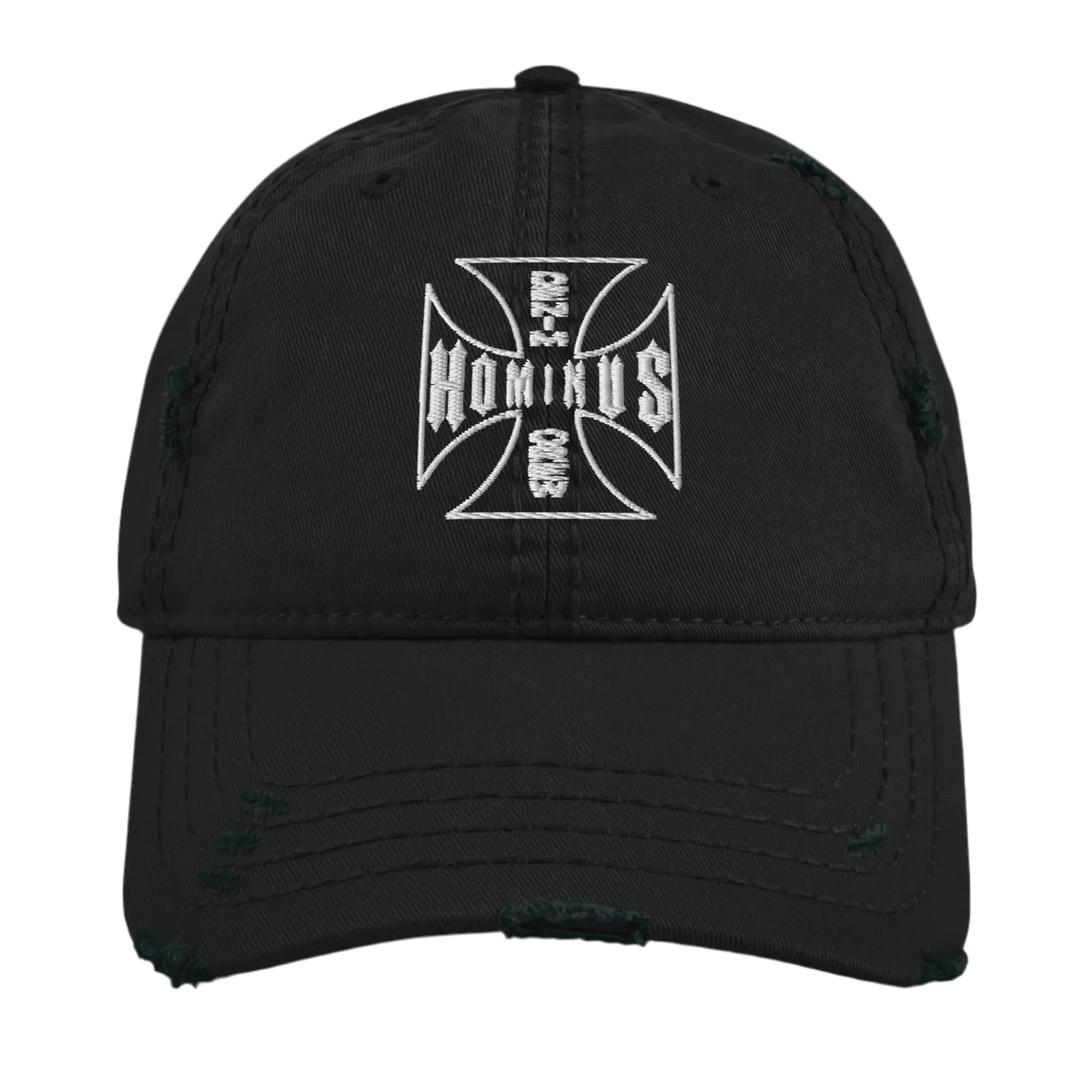 Hominus Denim Cross Logo Distressed Cap Hominus Denim