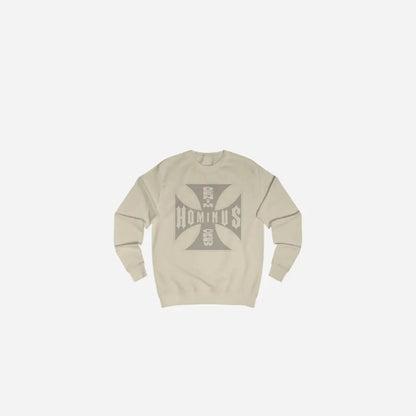 Hominus Denim Cross Logo Faded Sweatshirt Printify