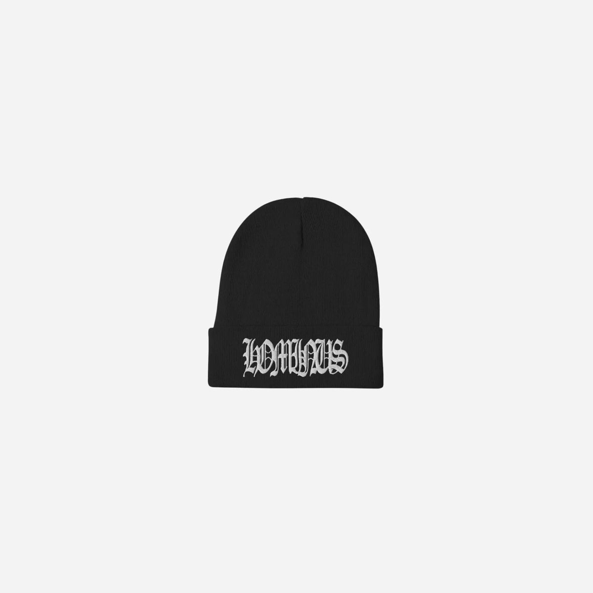 Hominus Denim Embroidered Gothic Logo Beanie Hominus Denim