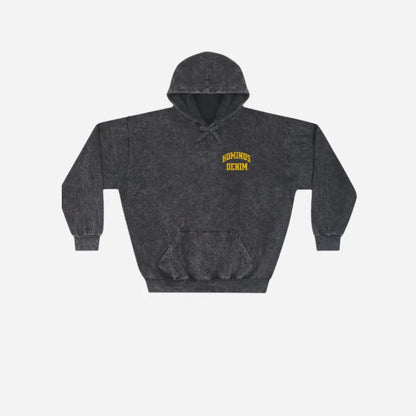 Hominus Denim Grunge Mineral Washed Hoodie Printify