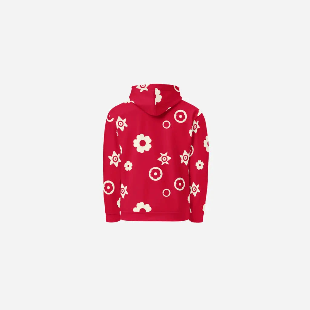 Hominus Denim Pattern Flower Hoodie Hominus Denim