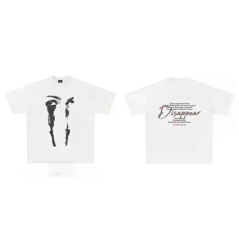 Oversized Crying Eyes Printed Design Tee - Hominus Denim