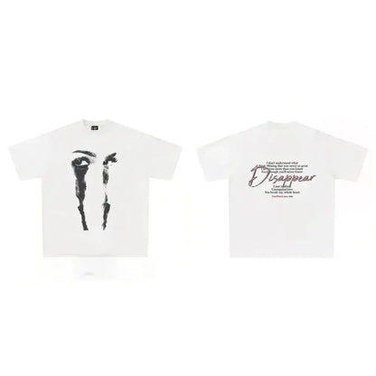 Oversized Crying Eyes Printed Design Tee - Hominus Denim