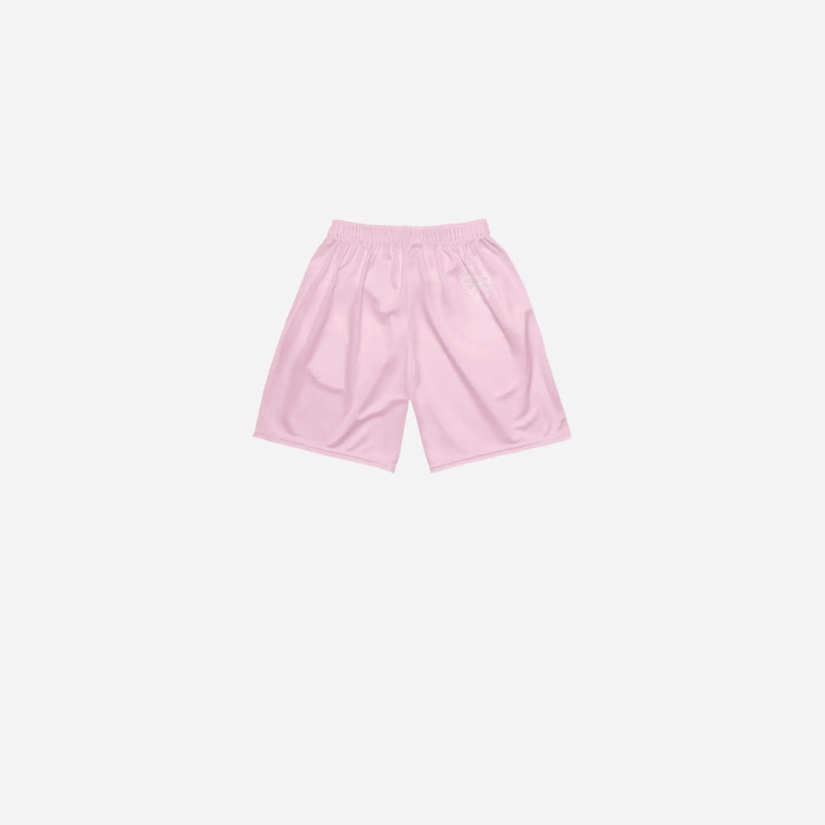Pink Gothic Hominus Denim Letter Mesh Short Hominus Denim