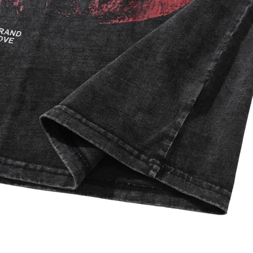 Vintage Lip Print Washed Tank Top - Hominus Denim