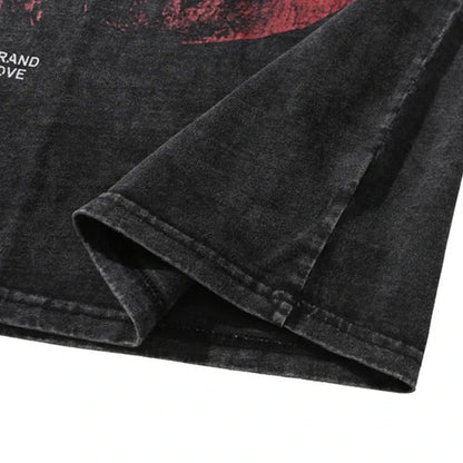 Vintage Lip Print Washed Tank Top - Hominus Denim