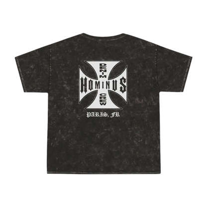 Washed Hominus Crew Cross Logo Tee Printify