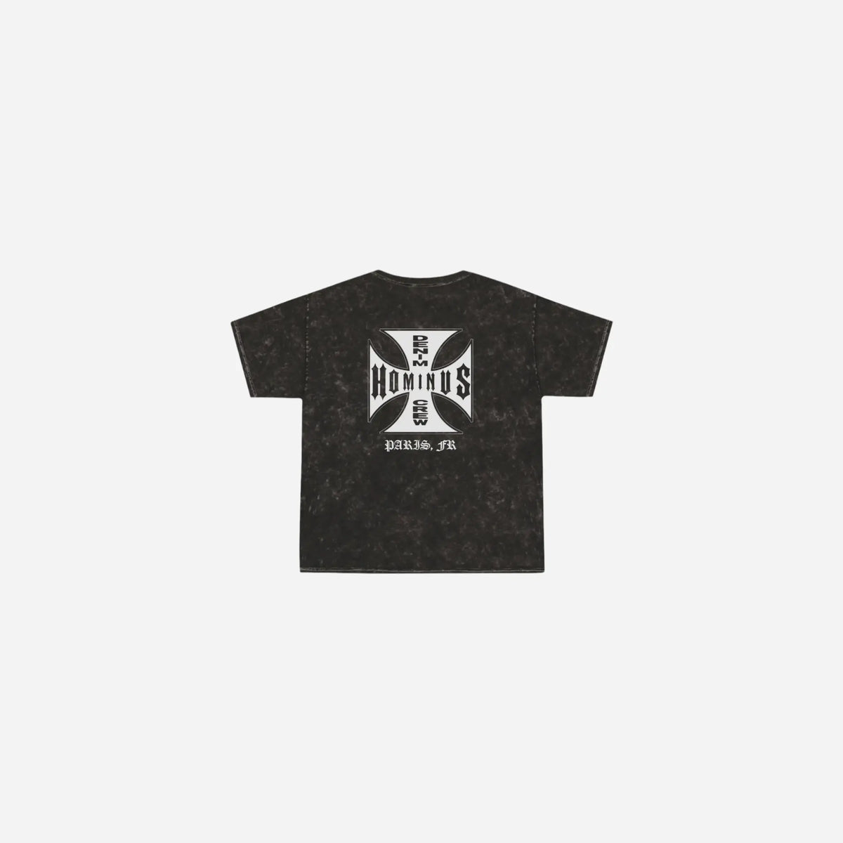 Washed Hominus Crew Cross Logo Tee Printify