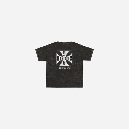 Washed Hominus Crew Cross Logo Tee Printify