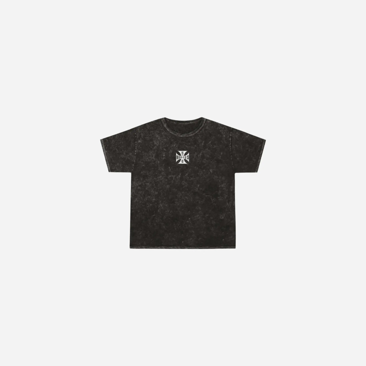 Washed Hominus Crew Cross Logo Tee Printify