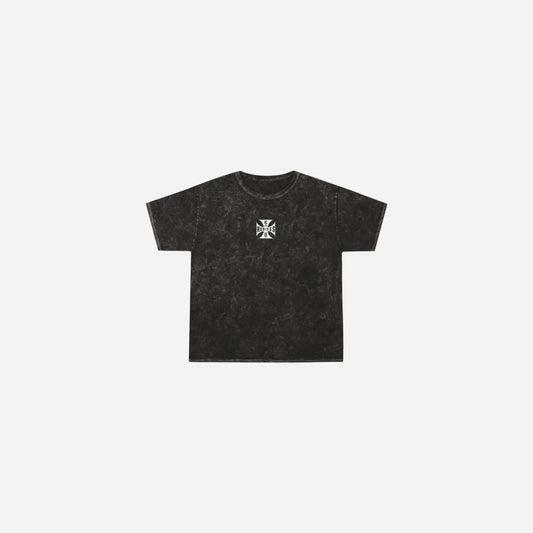Washed Hominus Crew Cross Logo Tee Printify
