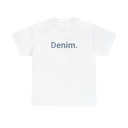 White Denim Graphic Tee Printify