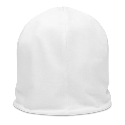 White Hominus Denim Gothic Logo Beanie Hominus Denim