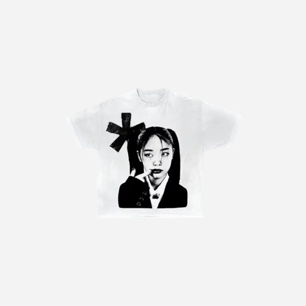Y2K Goth Girl Graphic Printed Tee Hominus Denim