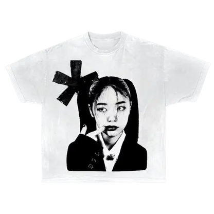 Y2K Goth Girl Graphic Printed Tee - Hominus Denim