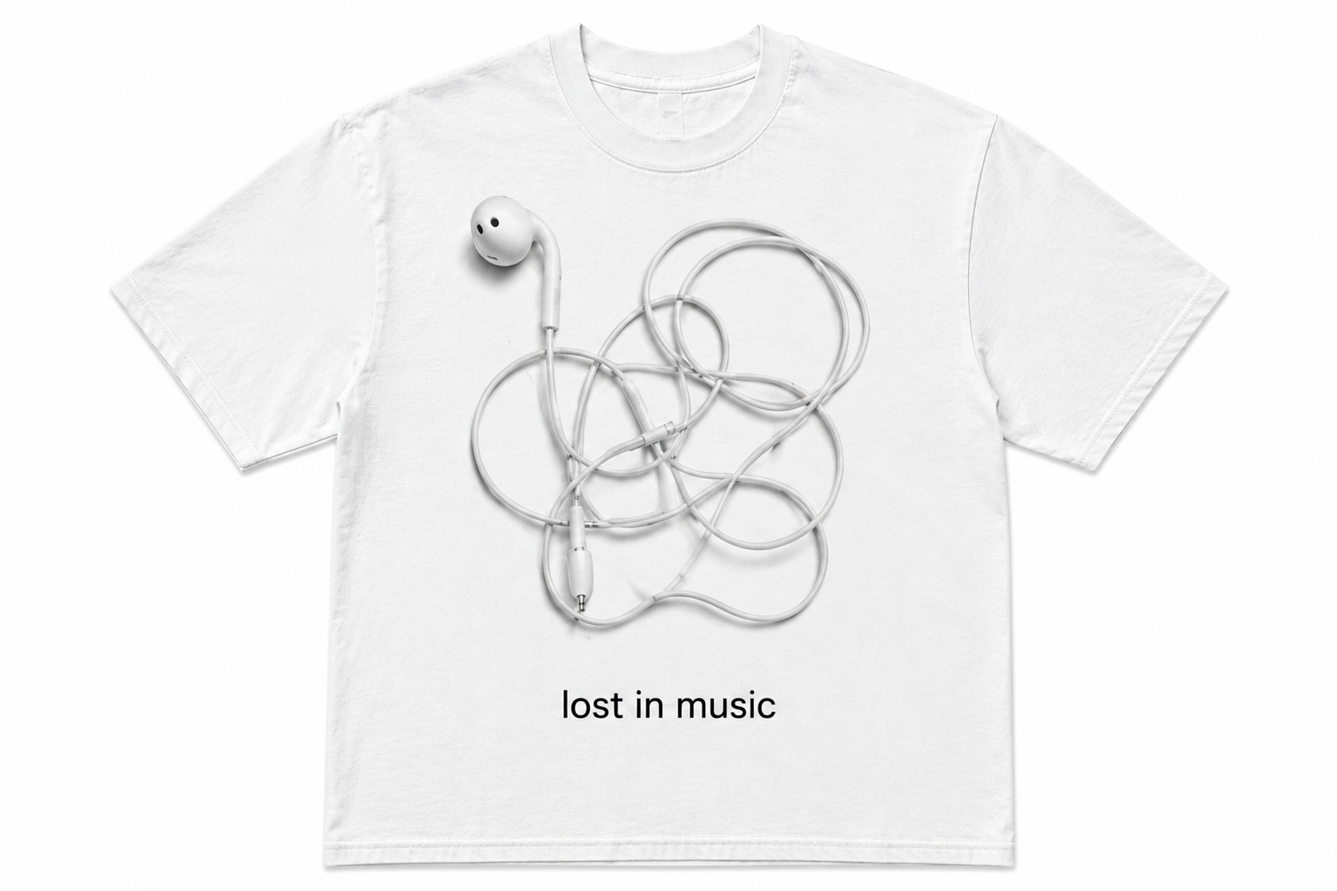 Lost in Music Oversized Graphic T-Shirt