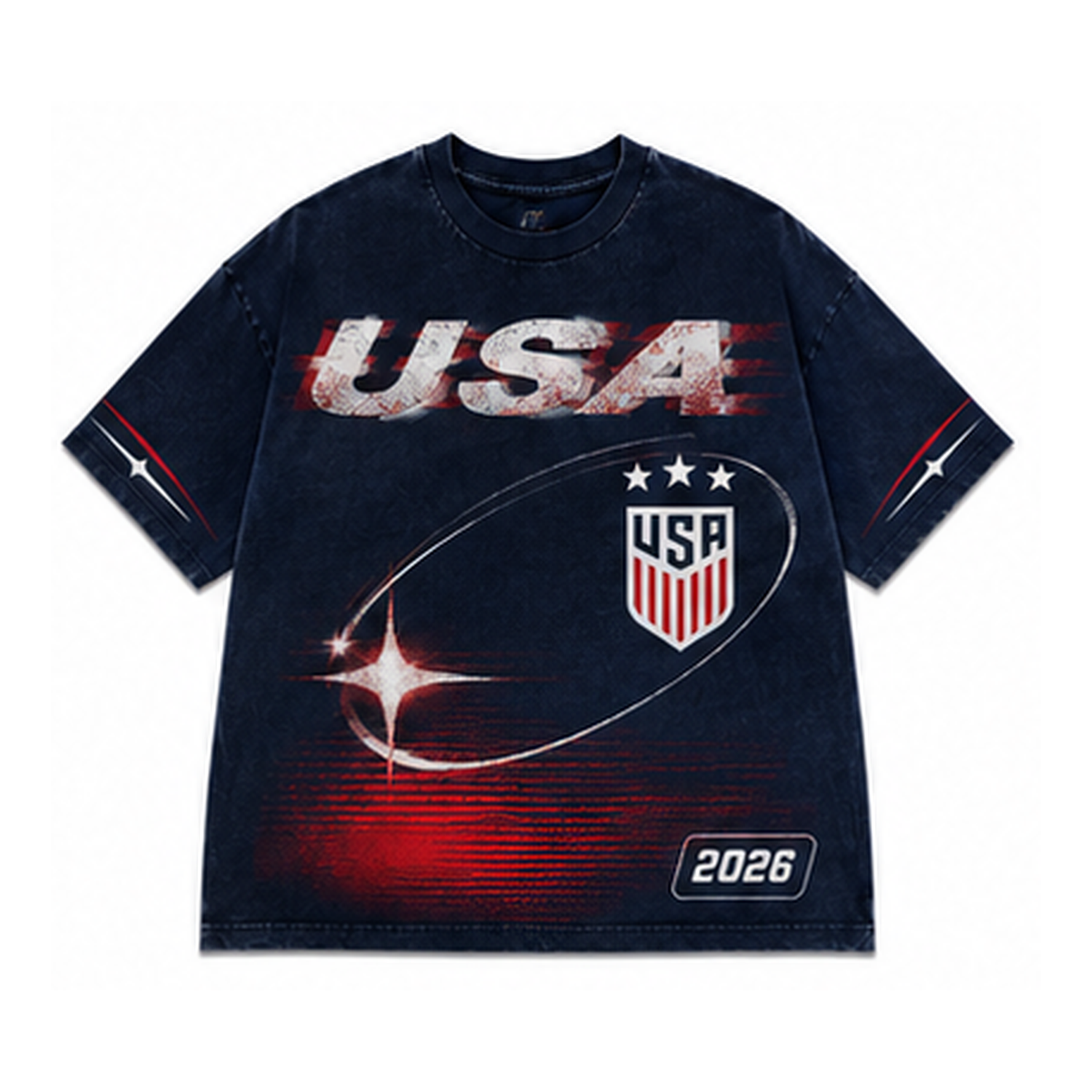 USA 2026 Oversized Graphic Tee – Vintage Y2K Soccer Shirt